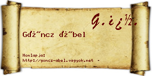 Göncz Ábel névjegykártya