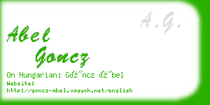 abel goncz business card